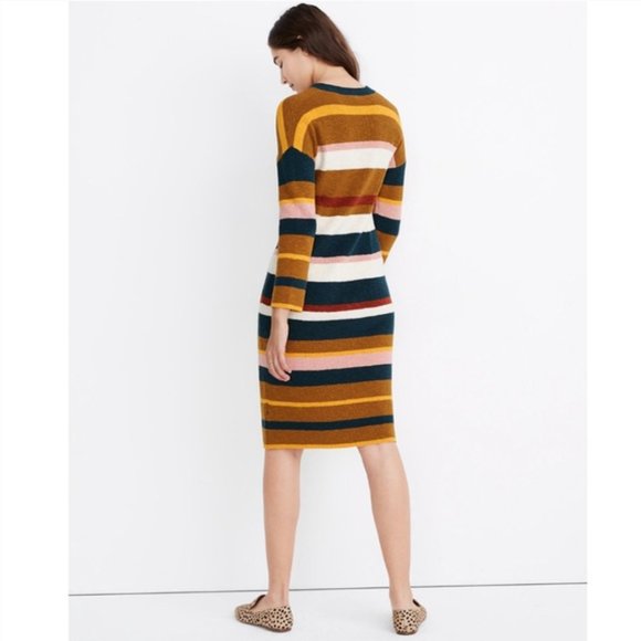 SOLD!! Madewell Striped Sweater Midi Dress - Picture 4 of 6